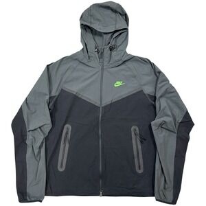 Nike Tech Woven Jacket Men Size XS Black Gray Full Zip Windrunner HM7151-013 NEW